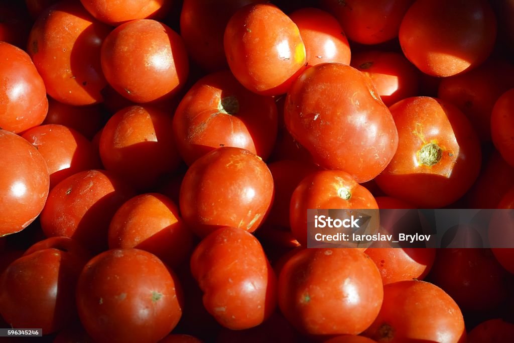 red tomatoes background. red tomatoes background. Group of tomatoes photo Close-up Stock Photo