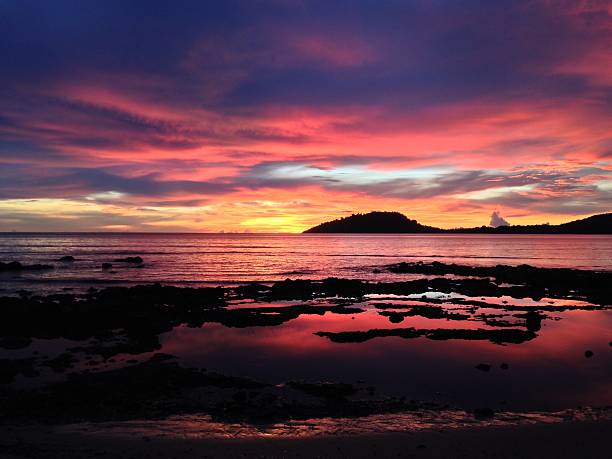 istock Sunset on the beach in Nosy Be Island 596346674
