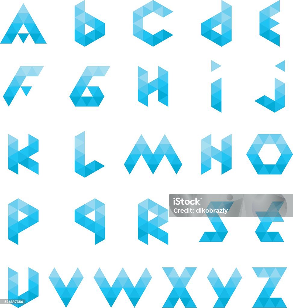 Alphabet Triangle Polygon Letter Logos Alphabet stock vector