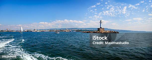Lighthouse On Varna Port Stock Photo - Download Image Now - Backgrounds, Bay of Water, Beach