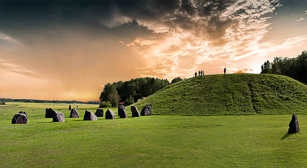 Anundshög Sweden's largest Viking grave one hour from Stockholm truism stock pictures, royalty-free photos & images