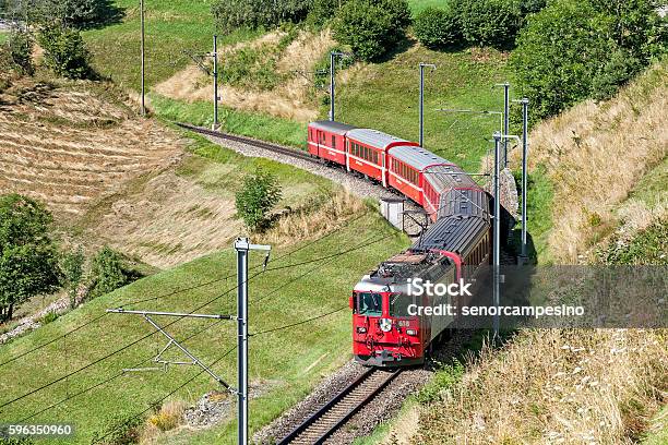 Rhaetian Railway Stock Photo - Download Image Now - Cable, Car, Editorial
