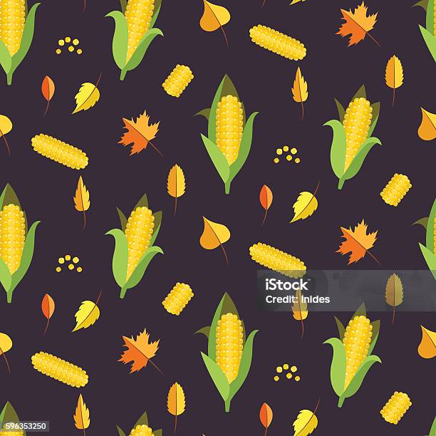Simple Maize Pattern Corn Seamless Pattern Vector Illustration Maize Ear Or Cob Stock ...