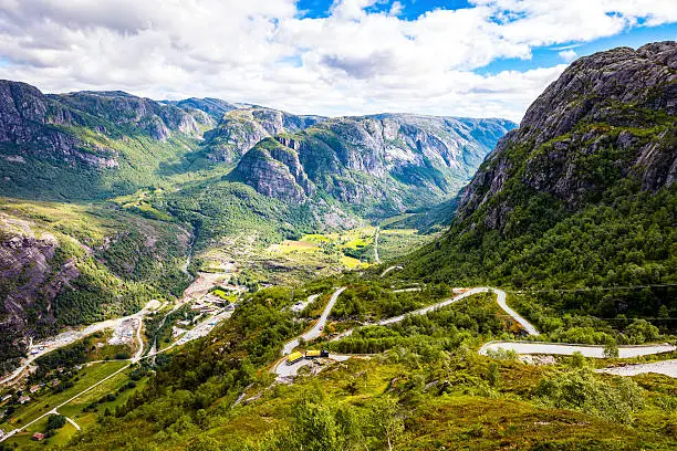 Photo of The dramatic mountain road down to Lysebotn in Lysefjorden