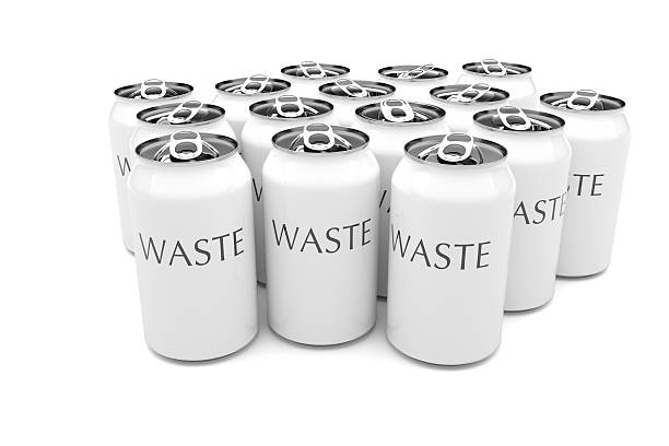 istock Waste: White Aluminum Beverage Cans Isolated, 3d illustration 596354156