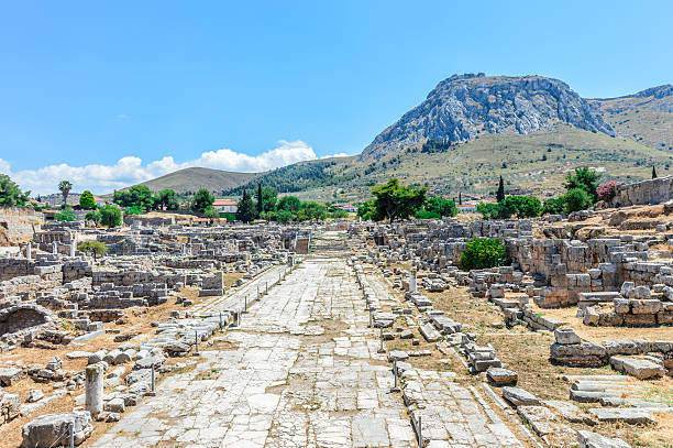 istock Beautiful ruins of Ancient Corinth in Greece 596355060
