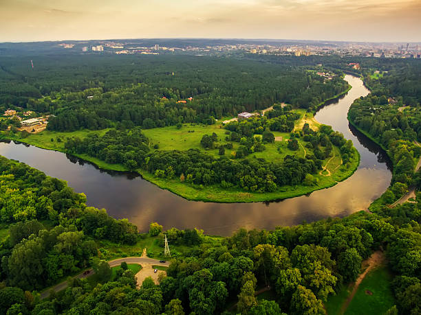 istock top view of Neris river and parks in Vilnius Lithuania 596357118