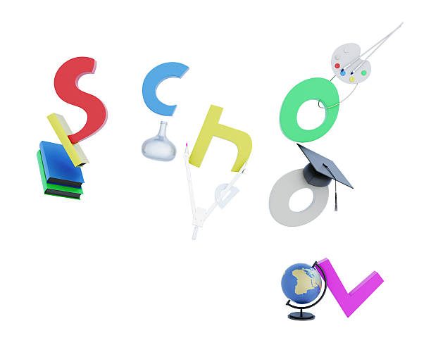 istock 3d school lettering isolated on white background 596358860