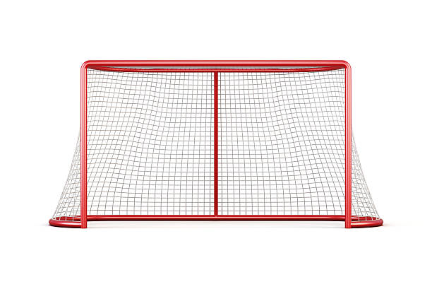 istock Football goal with net isolated on white background. 3d renderin 596358962