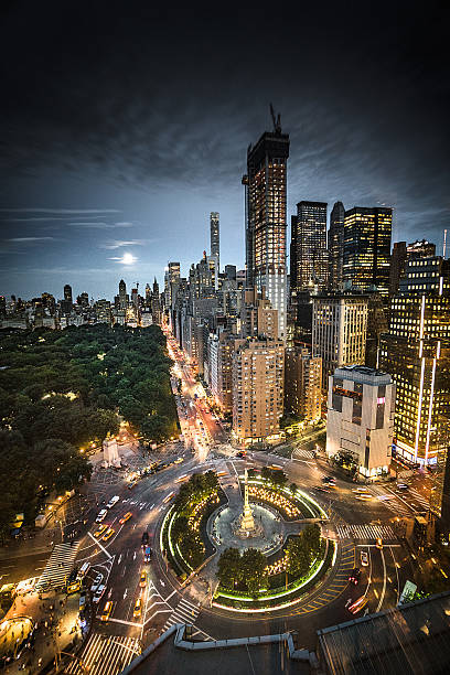 istock Columbus Circle square in Manhattan on the night 596359208
