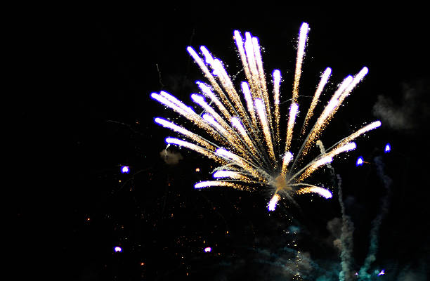 fire work display - festa festivo - firework display pyrotechnics fourth of july celebration foto e immagini stock