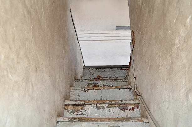istock Old stone stairs in the monastery 596360536