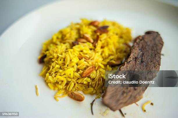 Beef With Rice Arabic Stock Photo - Download Image Now - Almond, Coin, Crockery