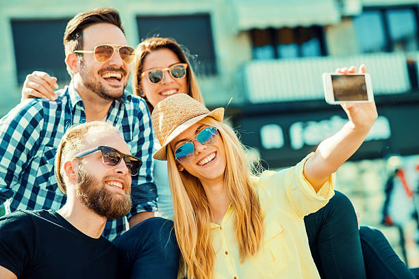 istock Best friends taking selfie outdoors 596362330