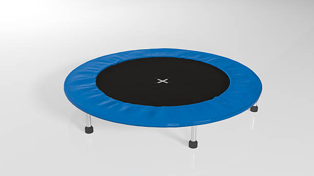 istock Trampoline, jumping sports equipment isolated on white background 596362830