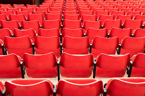istock Pattern of Seats at the sport stadium 596364846