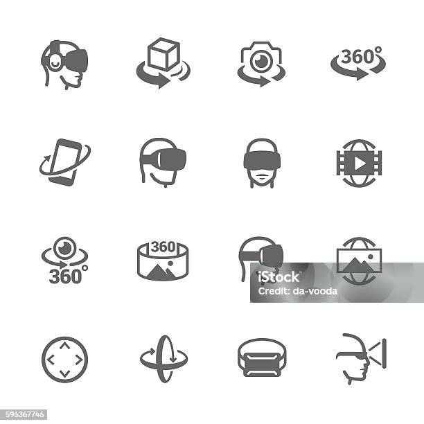 Virtual Reality Icons Stock Illustration - Download Image Now - Virtual Reality Simulator, Virtual Reality, Icon Symbol