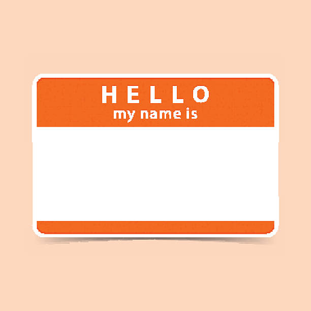 ilustrações de stock, clip art, desenhos animados e ícones de blank name tag sticker hello - hello my name is