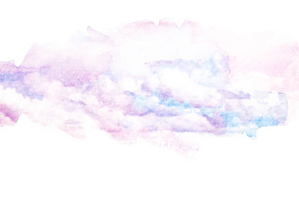 istock Watercolor illustration of sky with cloud. 596371284