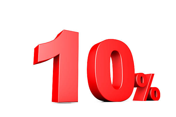 istock 3d illustration business number 10 percent 596371964