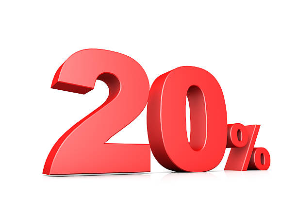 istock 3d illustration business number 20 percent 596371970