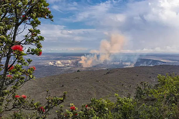 Kilauea Caldera Volcano on the Big Island Hawaii from the Jaggar Museum