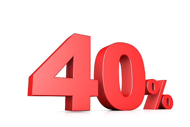 istock 3d illustration business number 40 percent 596372516