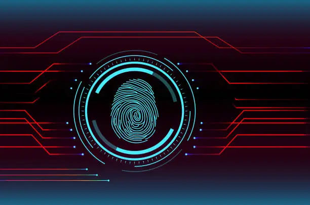Vector illustration of Fingerprint Scanning Technology Concept Illustration