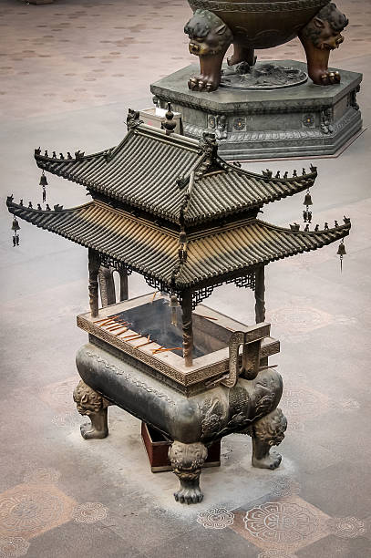 istock Copper censer in a Buddhist Temple -  Shanghai, China 596374474