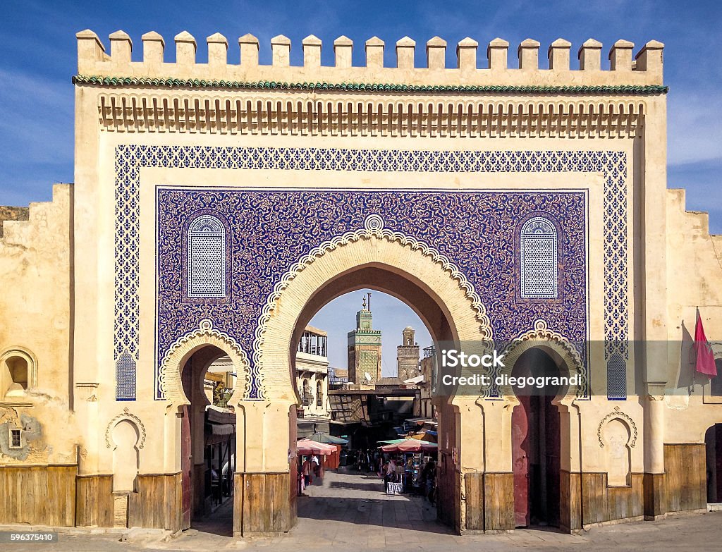 Bab Bou Jeloud gate (Blue Gate) - Fez, Morocco Fez - Morocco Stock Photo