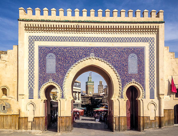 bab bou jeloud gate (blue gate) - fez, maroko - fez maroko zdjęcia i obrazy z banku zdjęć