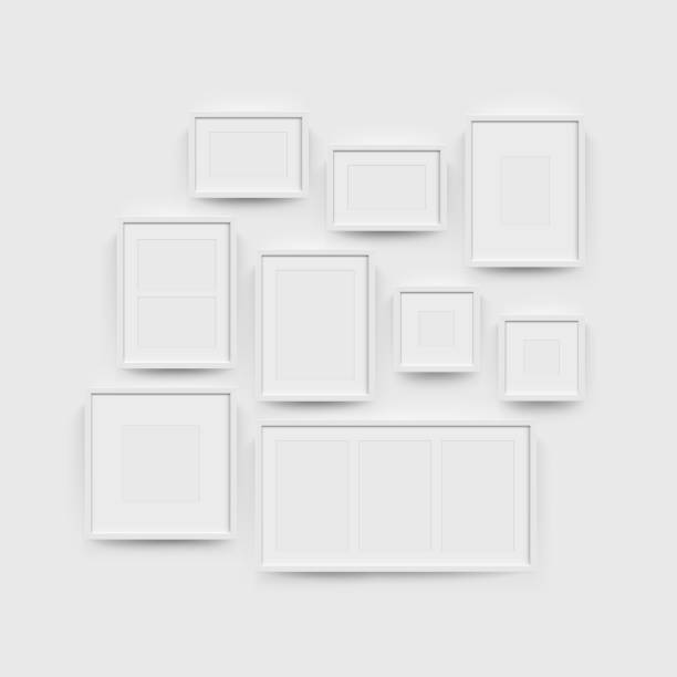 galerie rámečků obrázků pro fotografie - triptychům fotky stock ilustrace