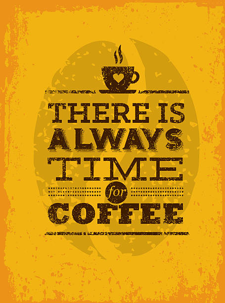 существует всегда время для кофе гранж цитата - coffee stained wood stain coffee cup stock illustrations