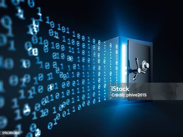 Data Safe Box Stock Photo - Download Image Now - Vaulted Door, Safe - Security Equipment, Data