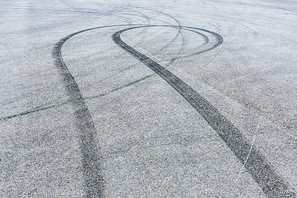 istock Car Braking track on the asphalt road 596384436