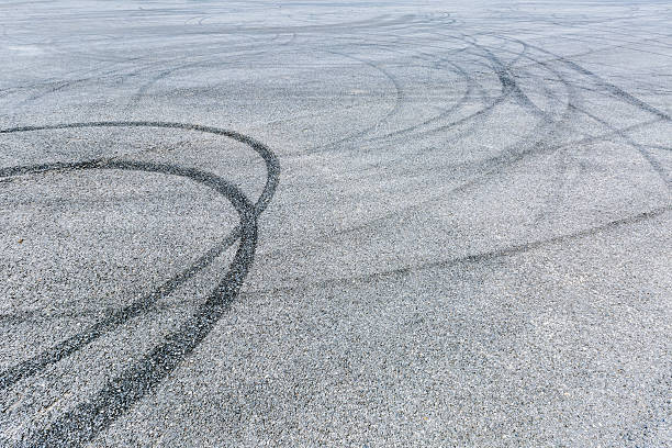 istock Car Braking track on the asphalt road 596384674