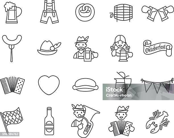 Beer Fest Festival Icons Set Stock Illustration - Download Image Now - Bavaria, Germany, Flag