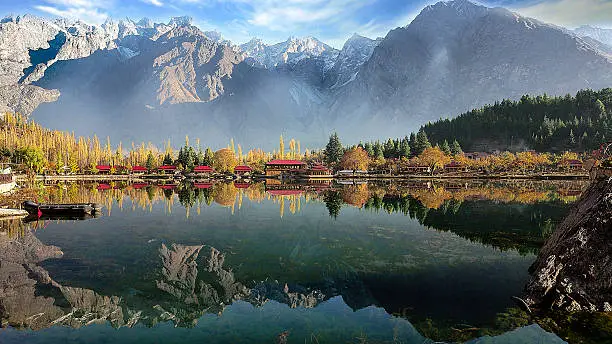 The lakes is in the Karakoram mountain range of the western Himalayas, the greater Kashmir region, and in the Indus River basin.