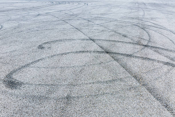istock Car Braking track on the asphalt road 596386312