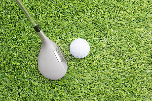 istock Golf ball before hitting with golf club 596386946