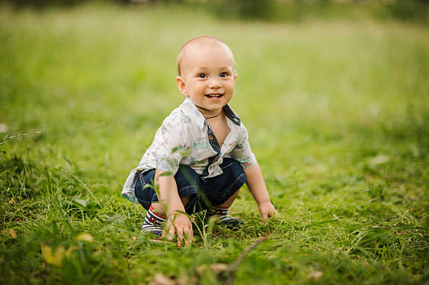 istock happy little boy in the park 596388402