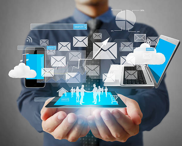 istock Technology in  hands of businessmen 596388648
