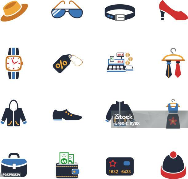 Clothes Shop Icon Set Stock Illustration - Download Image Now - Adult, Arts Culture and Entertainment, Cap - Hat