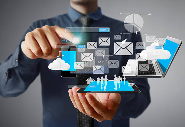 istock Technology in hands of businessmen 596391108