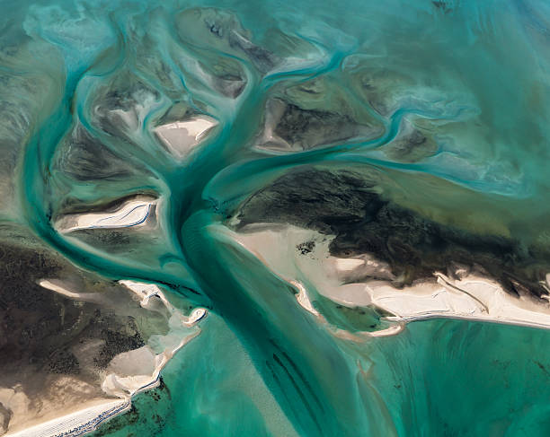 Multi Colored Tidal Water Channels Transforming the White Sand Banks