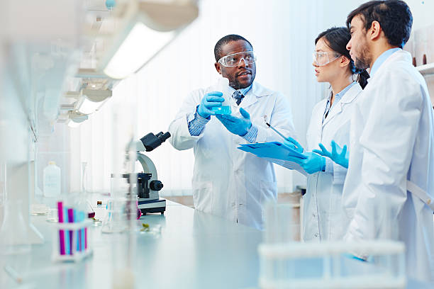 istock Scientists Discussing Chemical Reaction 596768004