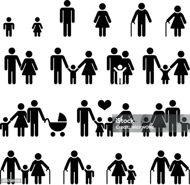 Family And People Vector Icons Stock Illustration - Download Image Now - Family, Icon Symbol, Symbol
