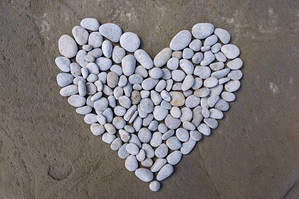 istock Heart of white stones 596768590