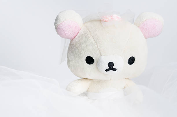 Bride bear doll wear wedding dress