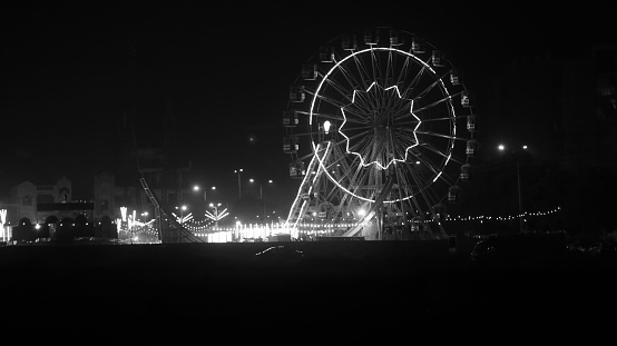 Night Fair on Diwali festival illuminated. 